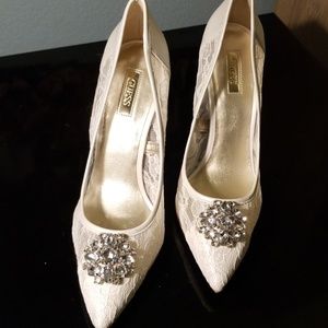 Guess white lace embellished stilettos